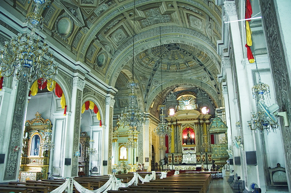 Decorated interior, San Agustin church and museum dating from between 1587 and 1606, the oldest church in the Philippines, UNESCO World Heritage Site, Intramuros Spanish Colonial District, Manila, Philippines, Southeast Asia, Asia