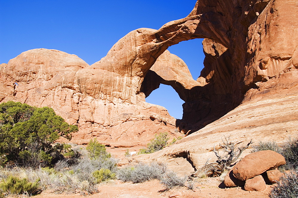 Double Arch in the Windows section of Arches National Park, Utah, United States of America, North America