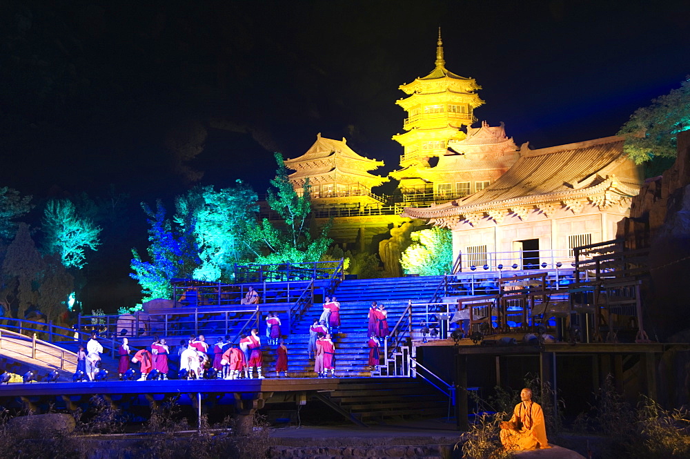 Zen Music Shaolin Grand Ceremony, a dance and musical performance in Shaolin, birthplace of Kung Fu martial arts, Shaolin City, Henan Province, China, Asia