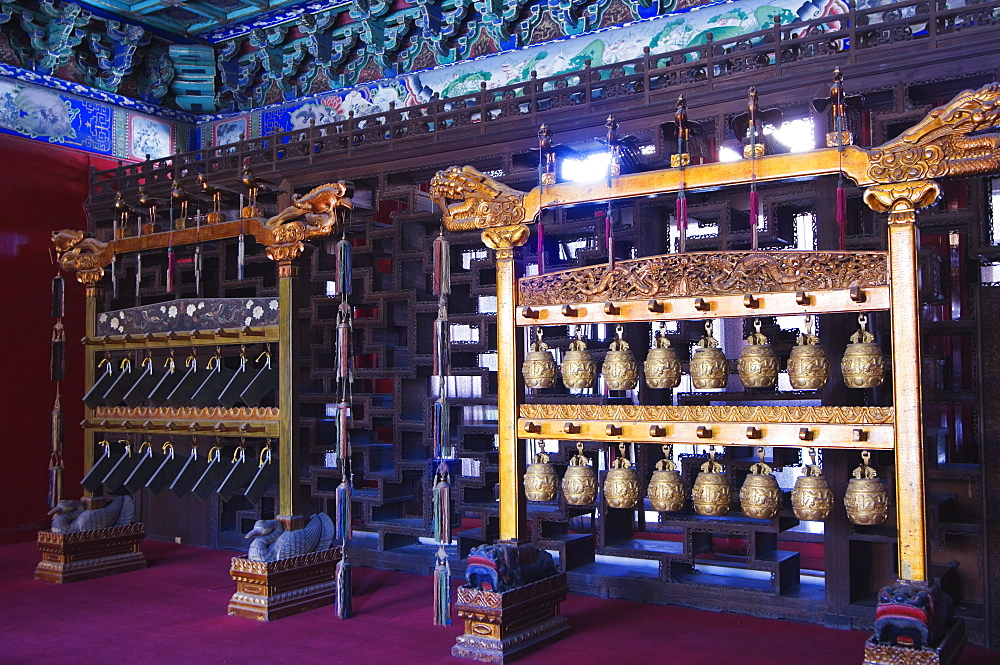 A bell room in the Palace of Peace and Longevity at Zijin Cheng The Forbidden City Palace Museum, UNESCO World Heritage Site, Beijing, China, Asia