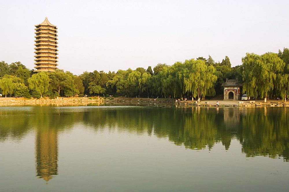 Boya Tower pagoda within the grounds of Beijing University, Haidian district, Beijing, China, Asia