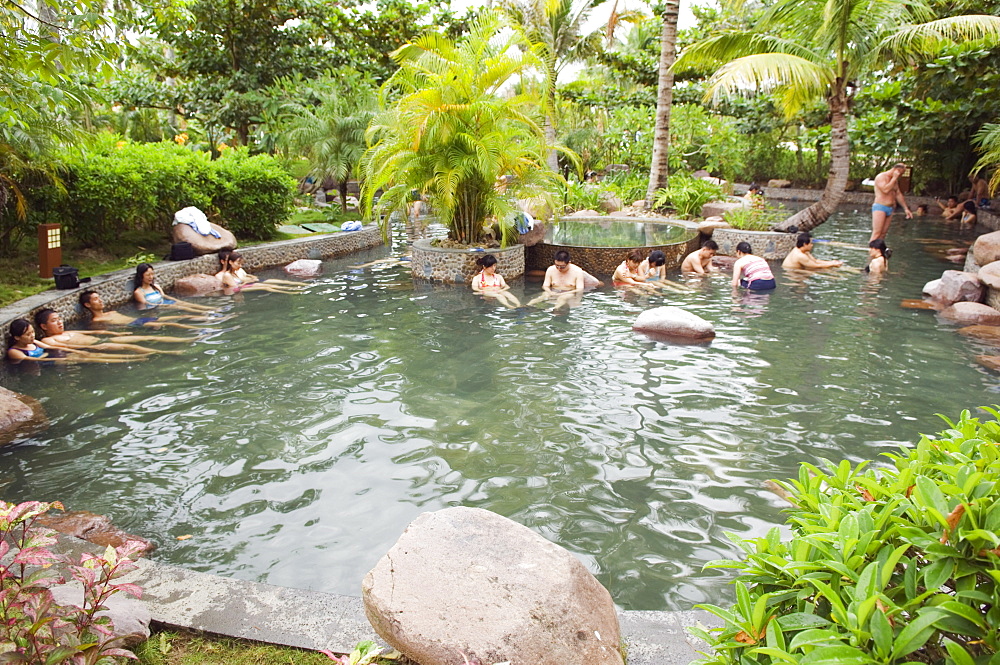 Fish therapy pool, Nantian Hot Spring, Sanya City, Hainan Province, China, Asia