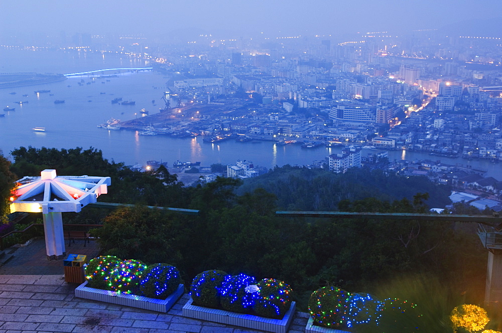 Panoramic city view from Luhuitou (Deer Looking Back) Park, Sanya City, Hainan Province, China, Asia