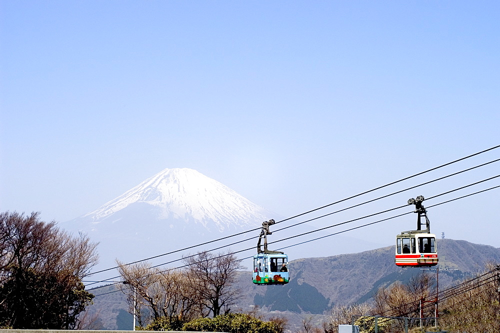 Mount Fuji (3776m), cable car, Hakone, Honshu Island, Japan, Asia