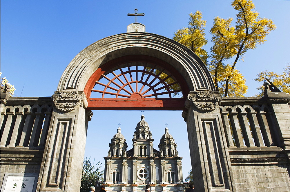 St. Josephs Church (the East Church) built in 1655 during the reign of Shunzhi, Wangfujing Shopping Street, Beijing, China, Asia