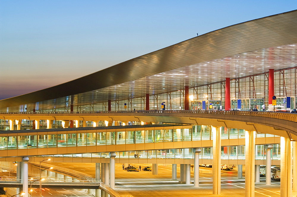 Beijing Capital Airport, part of new Terminal 3 building opened February 2008, second largest building in the world, Beijing, China, Asia