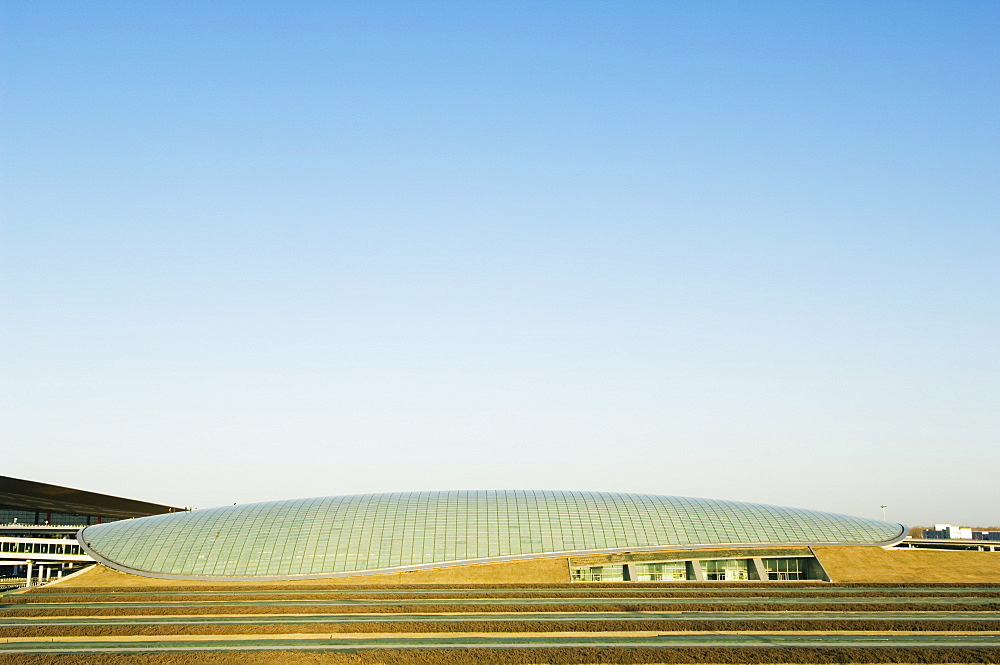 Sunway train station building at Beijing Capital Airport part of new Terminal 3 building opened February 2008, second largest building in the world, Beijing, China, Asia