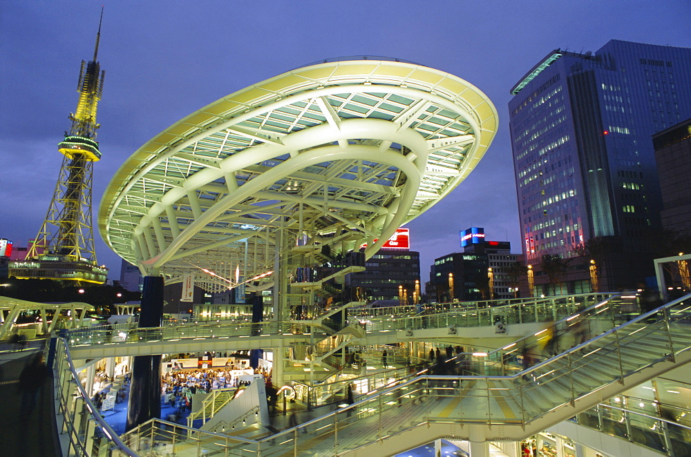 Skywalk, Nagoya city center, Japan