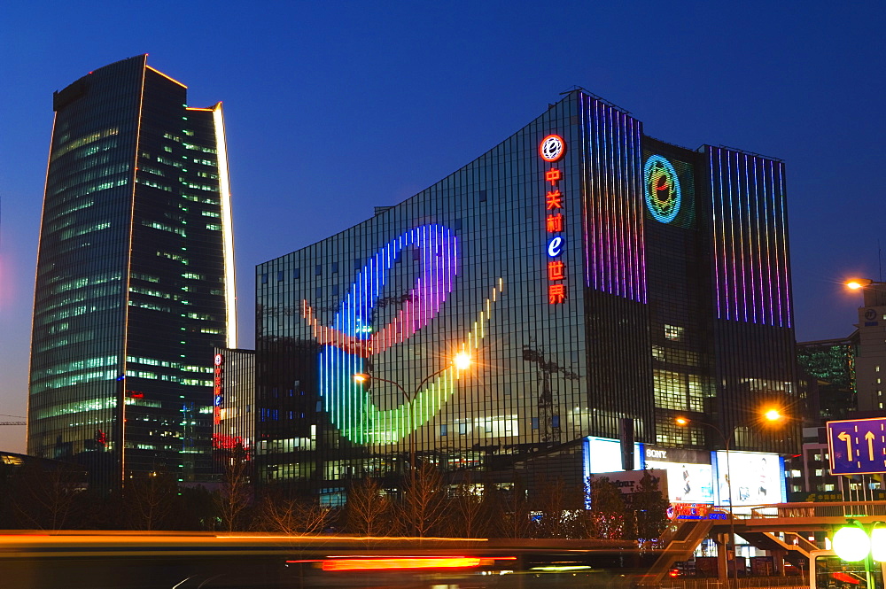 The Sinosteel and e Plaza building in Zhongguancun, China's biggest computer and electronic shopping center, Haidian district, Beijing, China, Asia