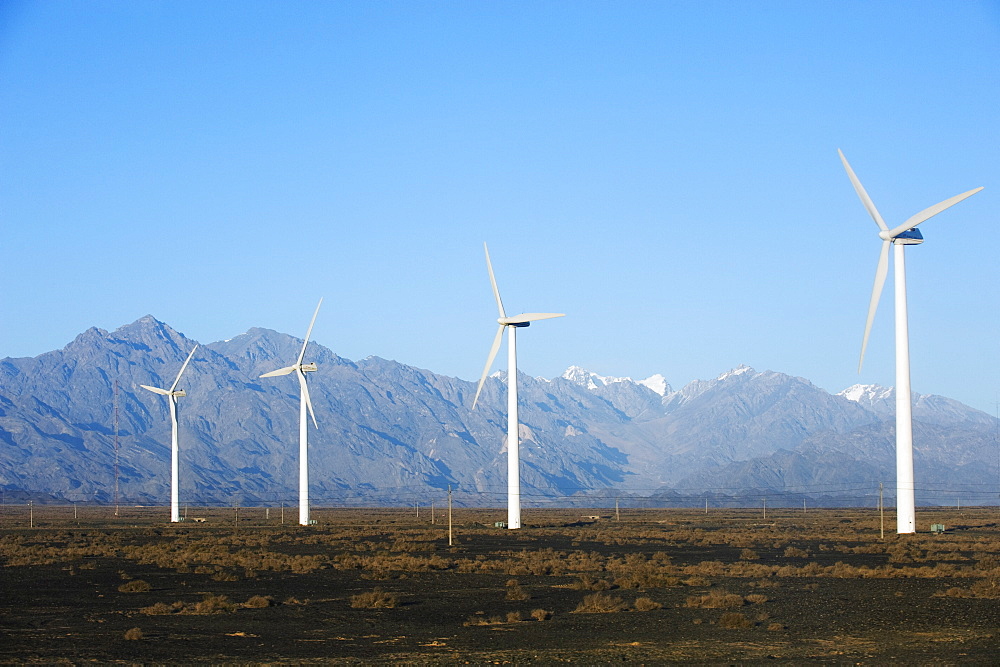 China's largest wind turbine farm near Urumqi, Xinjiang Province, China, Asia