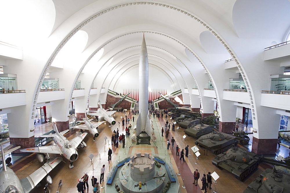 Rocket tanks and planes at the Military Museum, Beijing, China, Asia