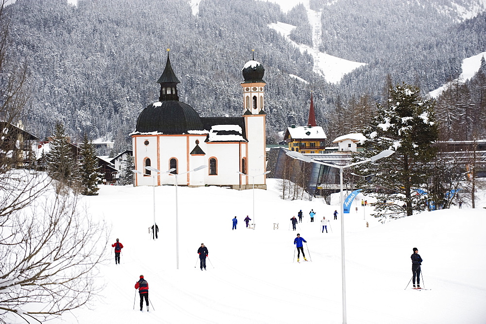 Cross country skiing, Seefeld ski resort, the Tyrol, Austria, Europe