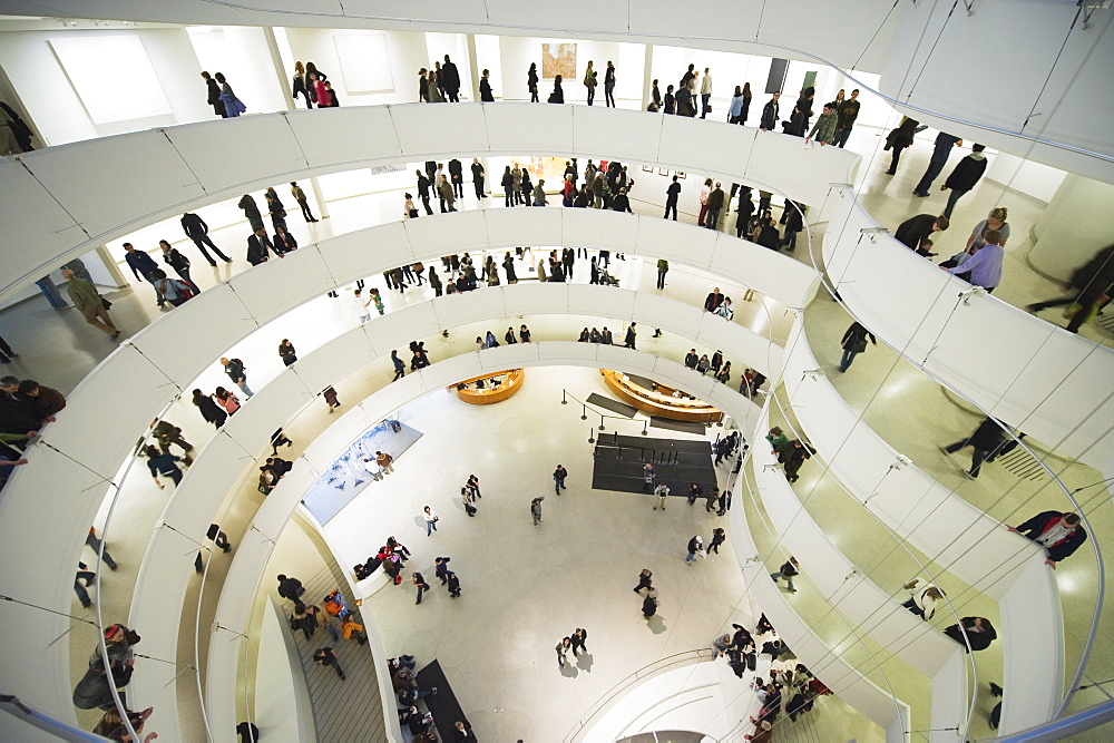 Iinterior of Solomon R Guggenheim Museum, 1959, designed by Frank Lloyd Wright, Manhattan, New York City, New York, United States of America, North America