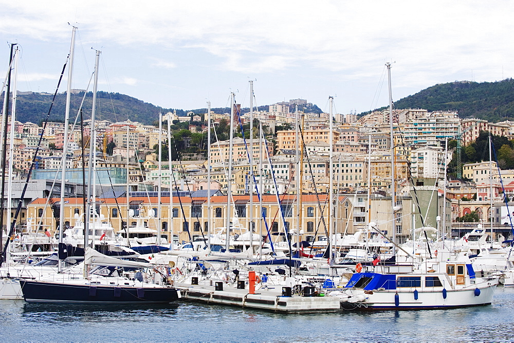 Boats in Porto Vecchio, Genoa (Genova), Liguria, Italy, Europe