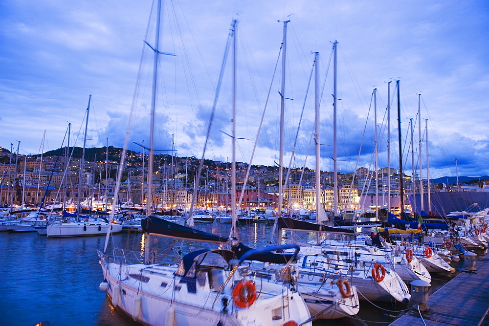 Boats in Porto Vecchio Marina, Genoa (Genova), Liguria, Italy, Europe