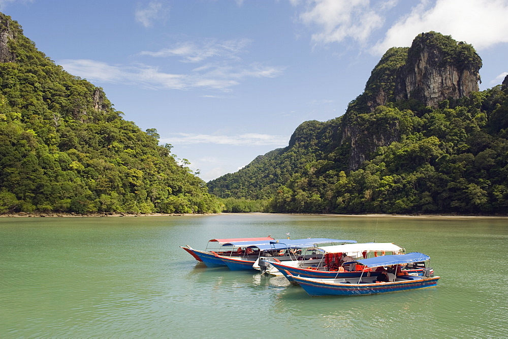 Colourful boats, Langkawi Island, Kedah State, Malaysia, Southeast Asia, Asia