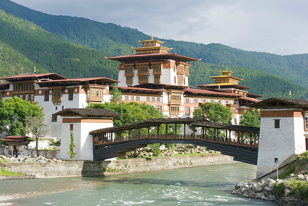 Punakha Dzong dating from 1637, Punakha, Bhutan, Asia