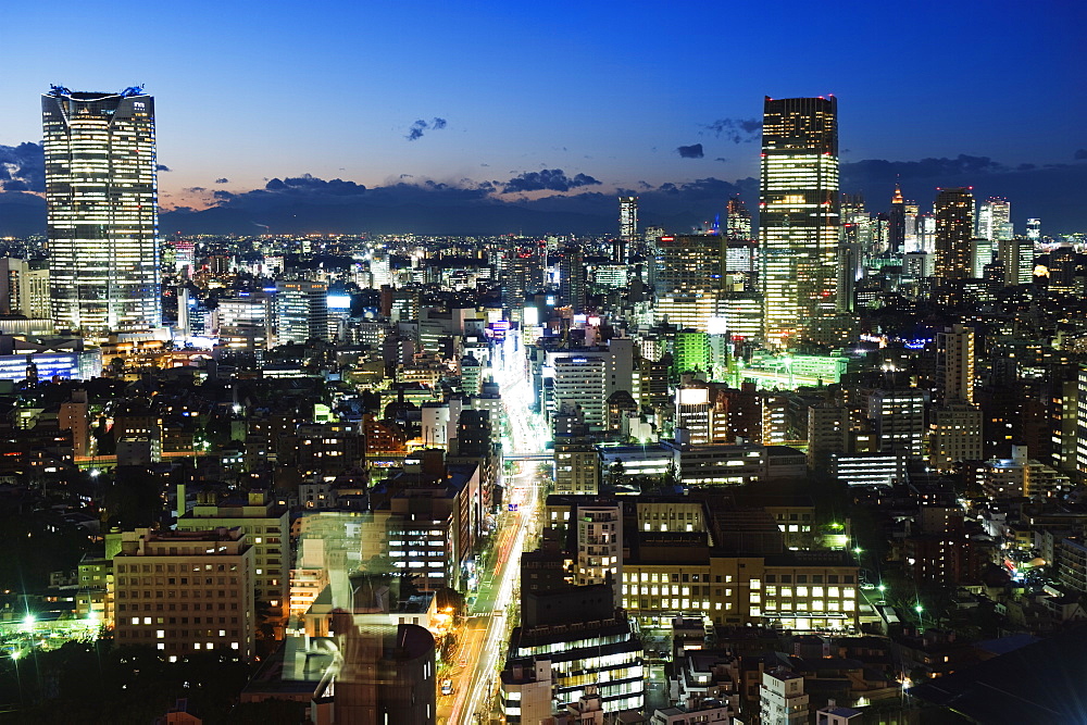 City skyline view looking towards Roppongi from Tokyo Tower, Tokyo, Japan, Asia