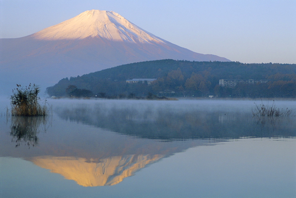 Mt. Fuji and Yamanaka ko (lake), Yamanashi, Japan