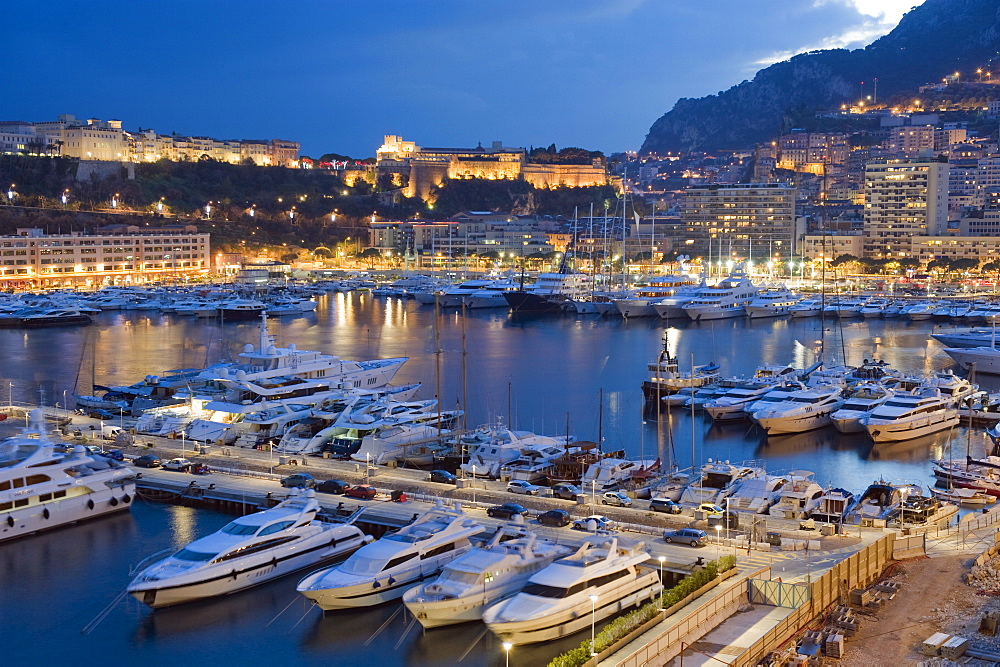 Harbour in the Port of Monaco, Principality of Monaco, Cote d'Azur, Mediterranean, Europe