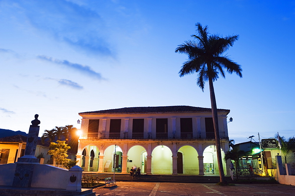 Casa de la Cultura in the town square, UNESCO World Heritage Site, Vinales Valley, Cuba, West Indies, Caribbean, Central America