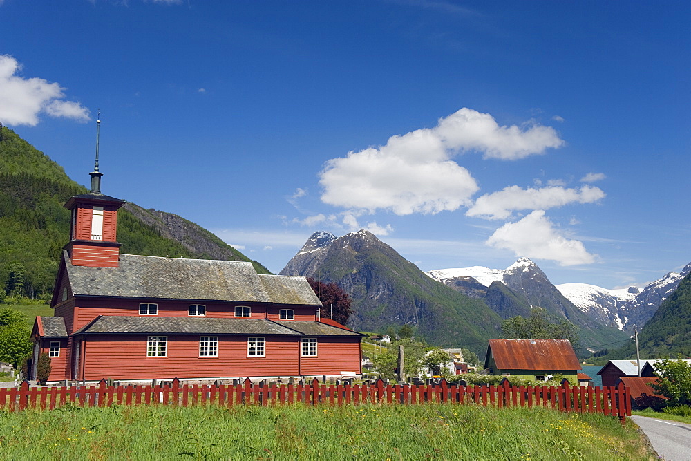 Church, Fjaerland, Western Norway, Norway, Scandinavia, Europe