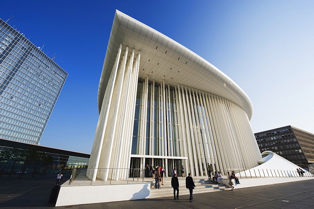 Philharmonie concert hall, modern architecture of the EU district on Kirchberg Plateau, Luxembourg City, Grand Duchy of Luxembourg, Europe