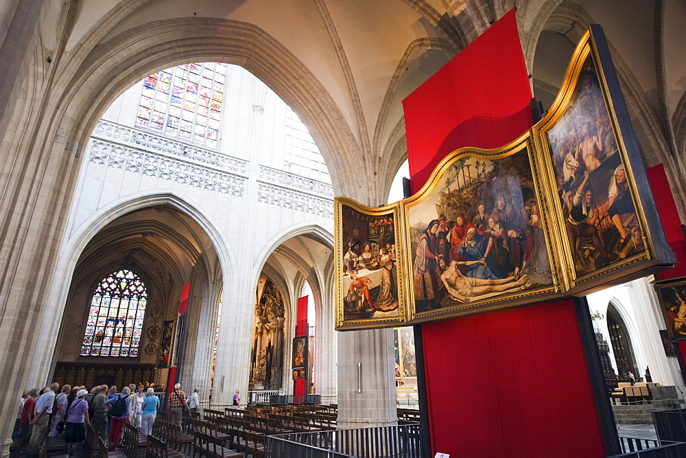 Canvas by Rubens in Onze Lieve Vrouwekathedraal, Antwerp, Flanders, Belgium, Europe