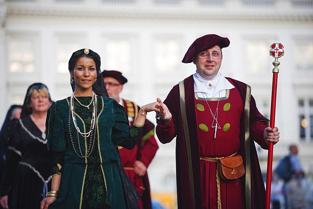 Medieval procession, Brussels, Belgium, Europe