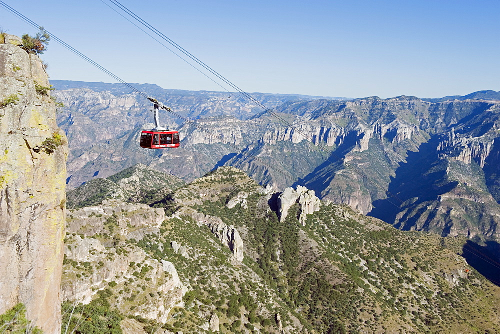 Cable car at Barranca del Cobre (Copper Canyon), Chihuahua state, Mexico, North America