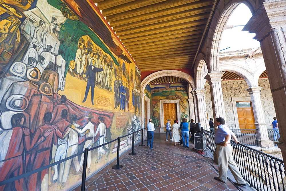 Murals at Palacio de Gobeierno, Morelia, Michoacan state, Mexico, North America