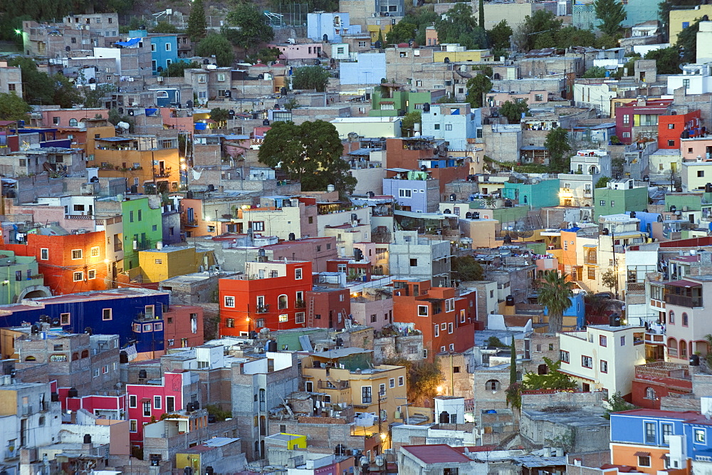 Colourful houses, Guanajuato, Guanajuato state, Mexico, North America