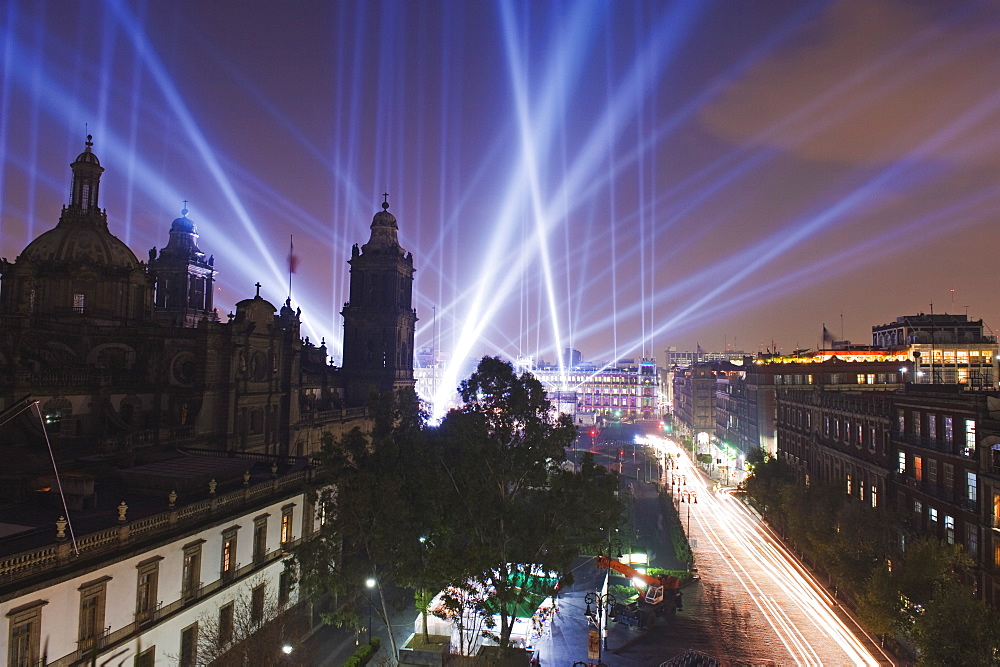 Light show at Cathedral Metropolitana, District Federal, Mexico City, Mexico, North America