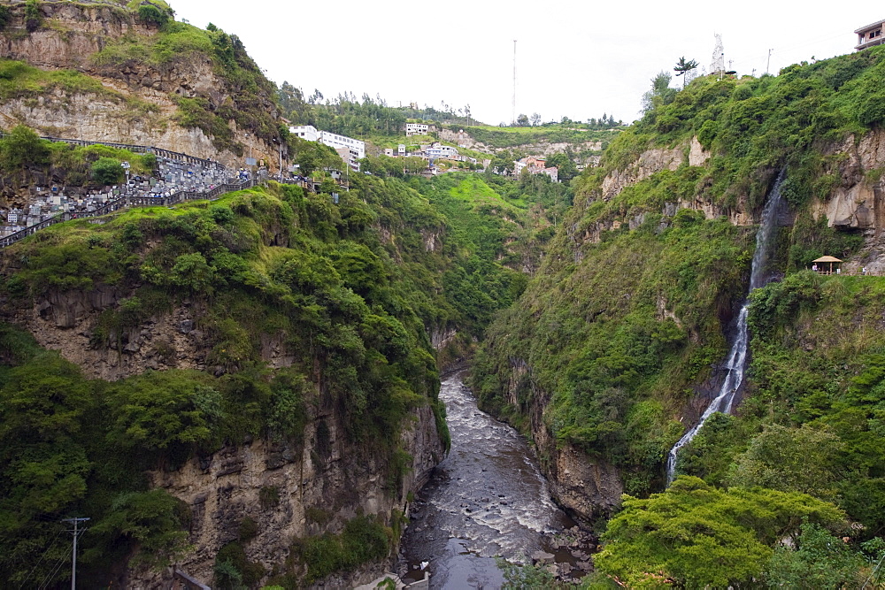 Waterfall at Santuario de las Lajas, Ipiales, Colombia, South America