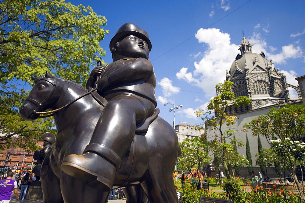 Sculptures by Fernando Botero, Plazoleta de las Esculturas, Medellin, Colombia, South America