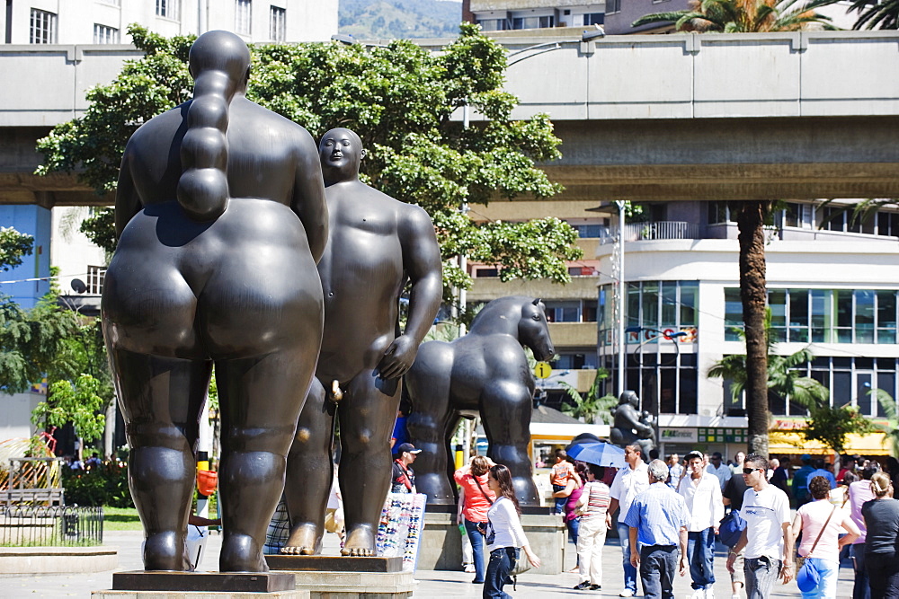 Sculptures by Fernando Botero, Plazoleta de las Esculturas, Medellin, Colombia, South America