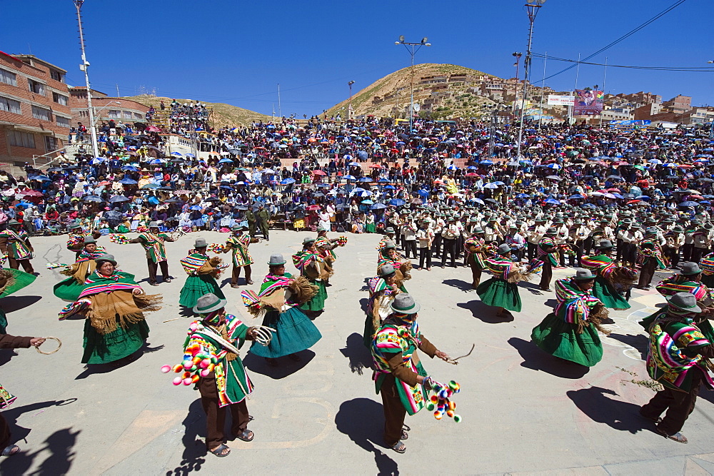 Dancers at Anata Andina harvest festival, Carnival, Oruro, Bolivia, South America