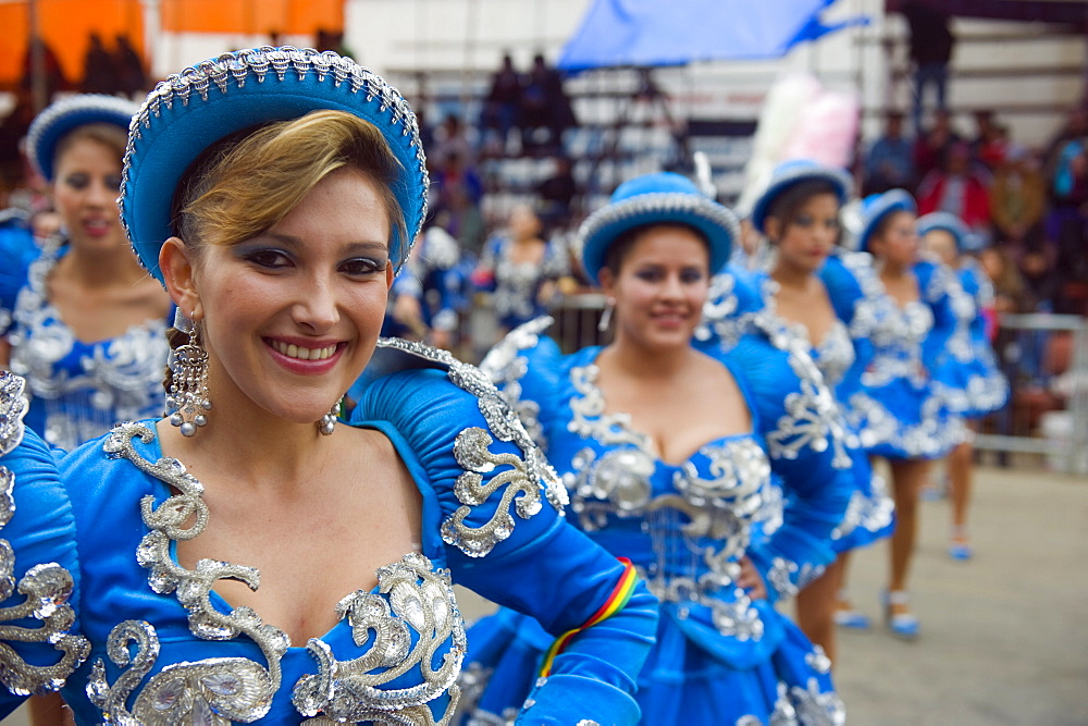 Women in parade at Oruro Carnival, Oruro, Bolivia, South America