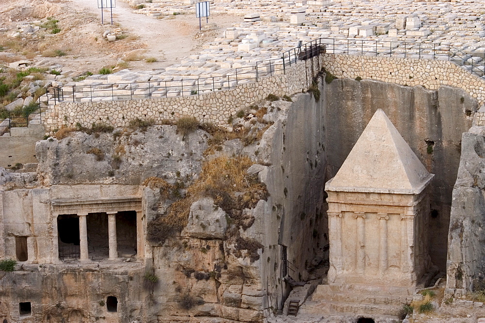 Pillar of Absalom, Jewish Cemetery, Kidron Valley, Jerusalem, Israel, Middle East