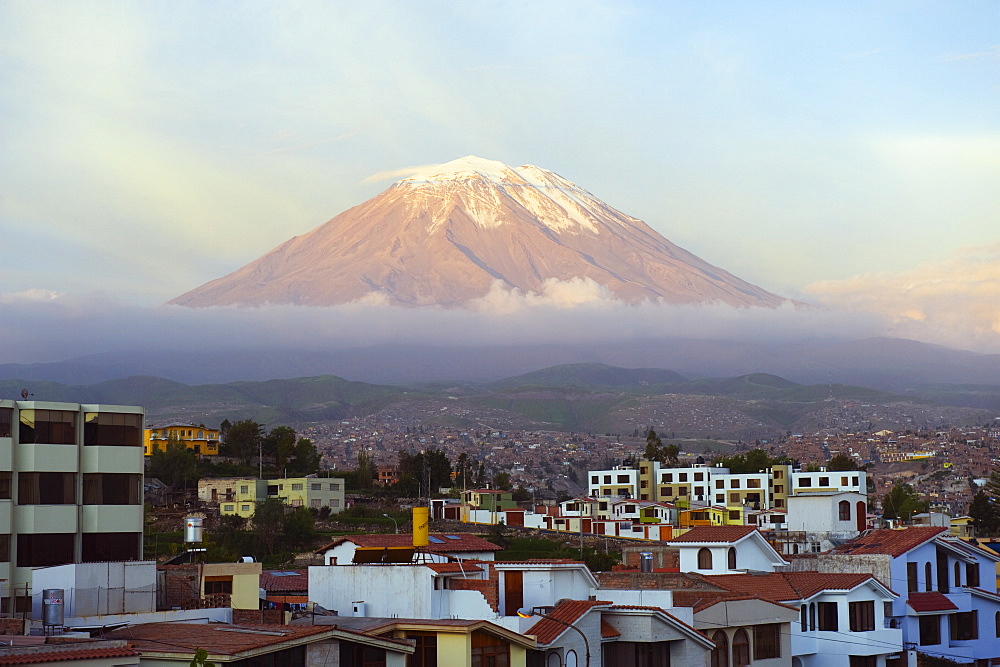 El Misti volcano 5822m above city, Arequipa, Peru, South America