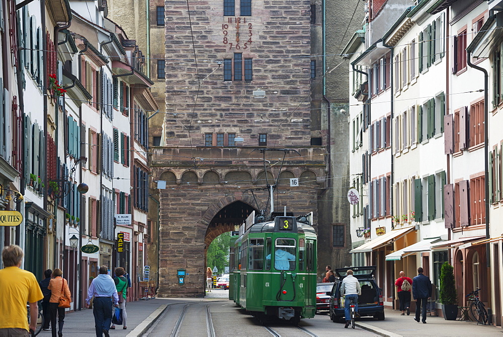 City center trams, Basel, Switzerland, Europe