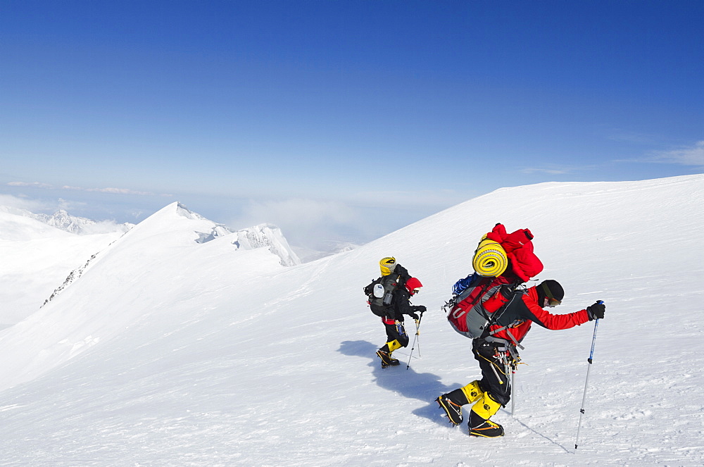 Climbing expedition on Mount McKinley, 6194m, Denali National Park, Alaska, United States of America, North America 