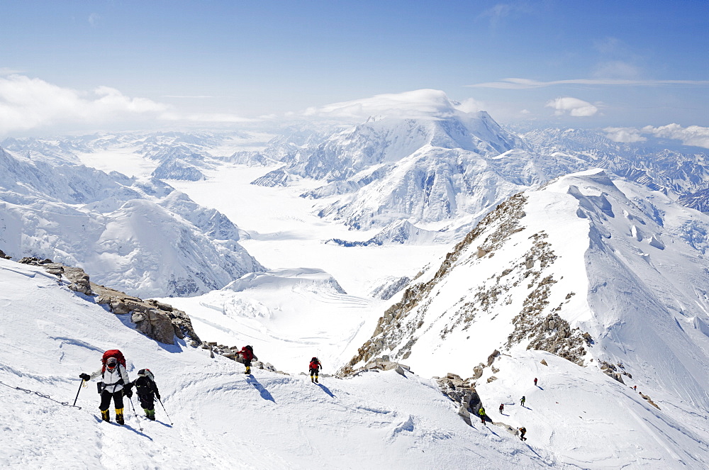 Climbing expedition on Mount McKinley, 6194m, Denali National Park, Alaska, United States of America, North America 