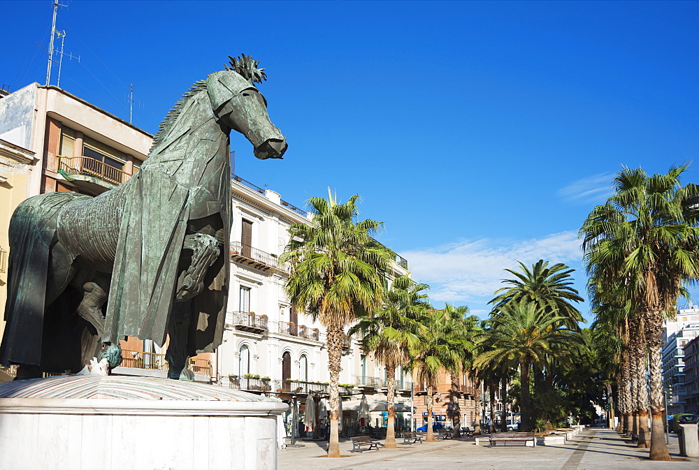 Horse sculpture, Bari, Puglia, Italy, Europe 