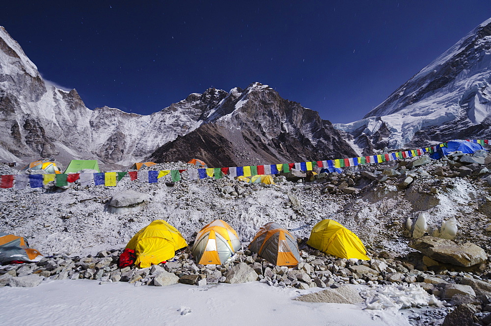 Tents at Everest Base Camp, Solu Khumbu Everest Region, Sagarmatha National Park, UNESCO World Heritage Site, Nepal, Himalayas, Asia 