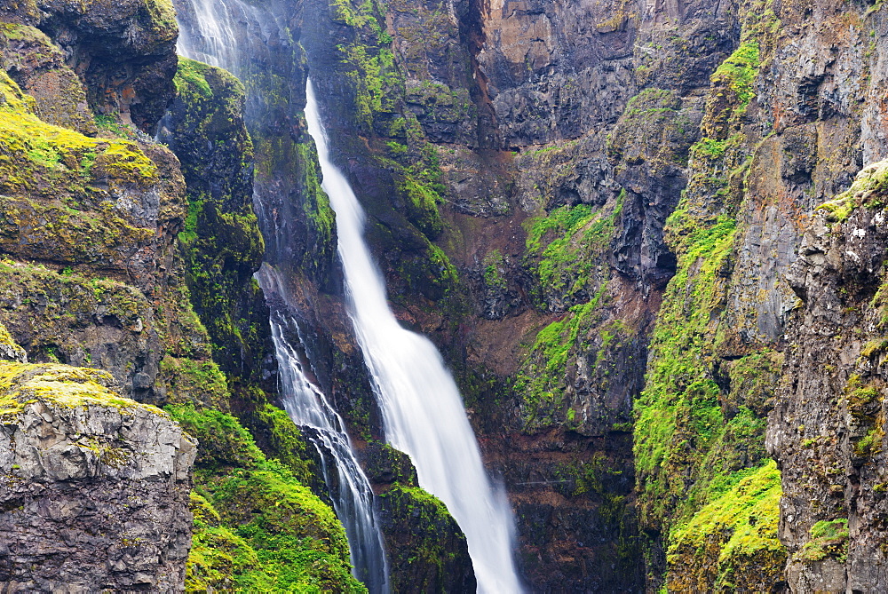 Glymur waterfall, Iceland's tallest at 198m, Iceland, Polar Regions