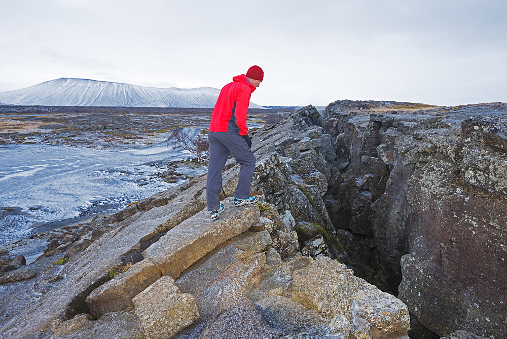 Diverging plates in a volcanic fissure zone, Myvatn, Iceland, Polar Regions