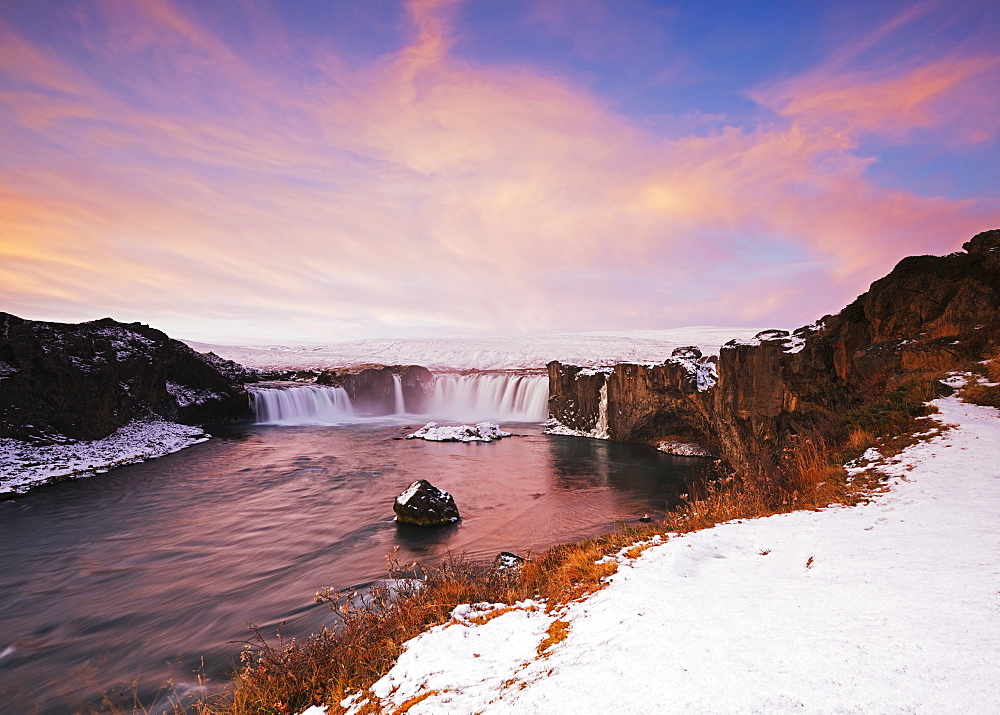 Godafoss waterfall at sunrise, Iceland, Polar Regions