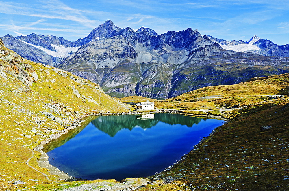 Lake at Schwarzsee paradise, Zermatt, Valais, Swiss Alps, Switzerland, Europe