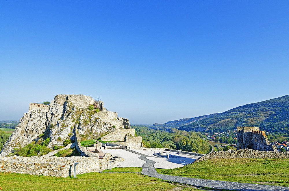 Ruins of Devin Castle, Danube River, Bratislava, Slovakia, Europe